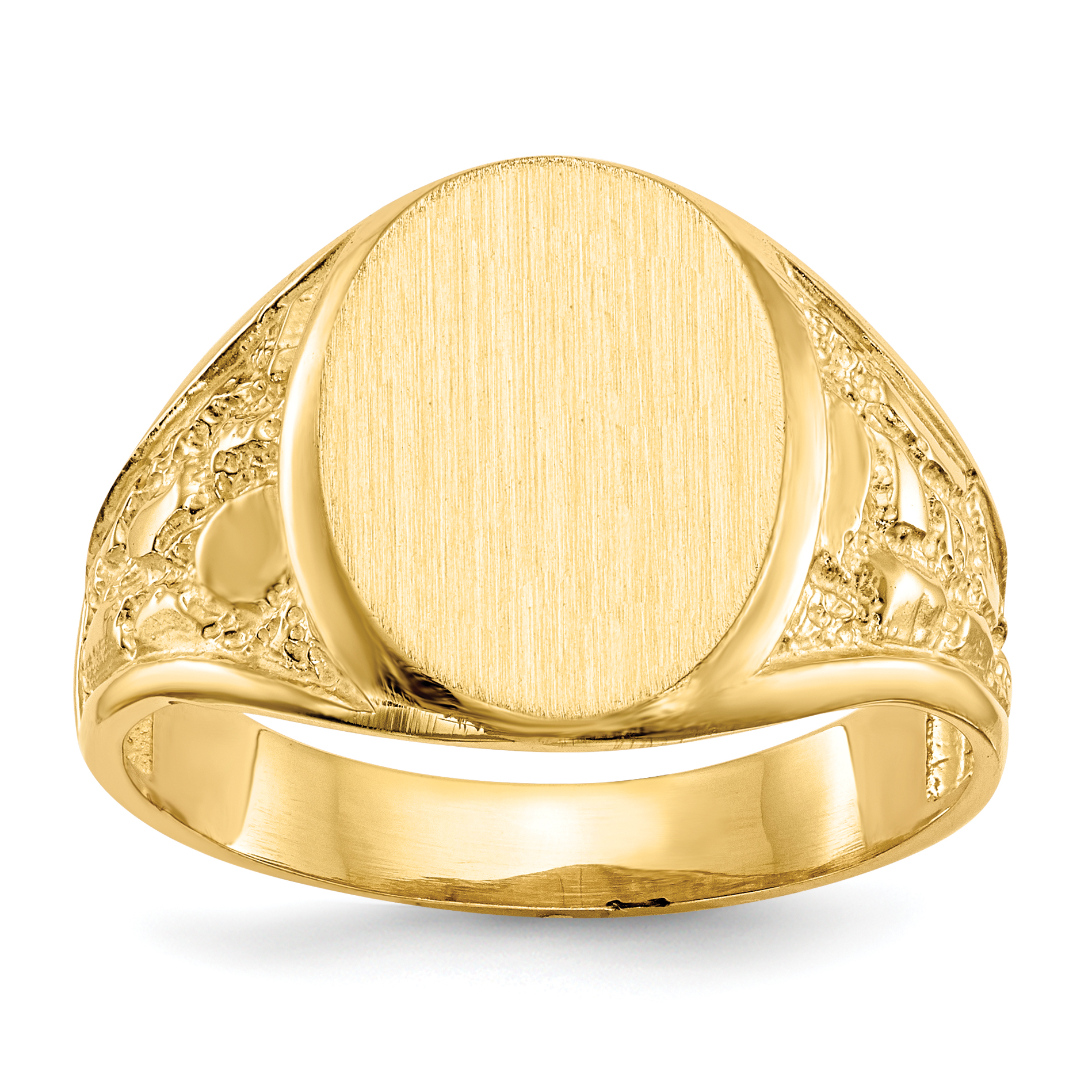 14k 11.5x15.0mm Open Back Mens Signet Ring (RS171)