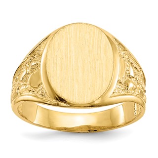 Polished Gold Fancy Signet Rings