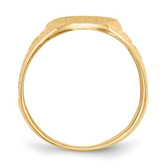 Gold Polished Diamond Signet Ring