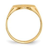 14K Yellow Gold .01ct a Diamond 14.0x16.0mm Oval Open Back Mens Signet Ring view 2