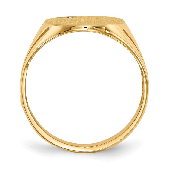 Gold Polished Diamond Signet Ring