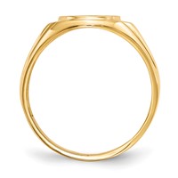 14K .02ct. VS Diamond 10.0x13.5mm Oval Open Back Mens Signet Ring view 2