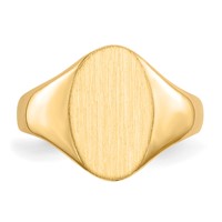 14K Yellow Gold 8.5x 12.0mm Oval Closed Back Signet Ring view 4