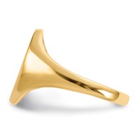 14K Yellow Gold 8.5x 14.0mm Oval Closed Back Signet Ring view 3