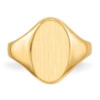 14K Yellow Gold 8.5x 14.0mm Oval Closed Back Signet Ring view 4