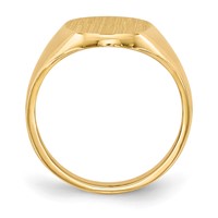 14K Yellow Gold 9.5x 12.5mm Closed Back Oval Signet Ring view 2