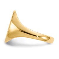 14K 10.0x14.0mm Oval Closed Back Signet Ring view 3