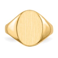 14K 10.0x14.0mm Oval Closed Back Signet Ring view 4