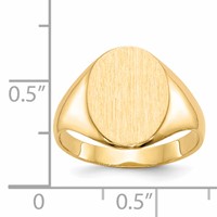 14K 10.0x14.0mm Oval Closed Back Signet Ring view 5