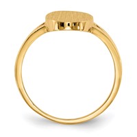 14K Yellow Gold 8.5x 14.5mm Oval Closed Back Signet Ring view 2