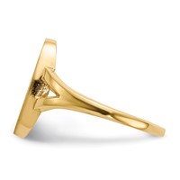 14K Yellow Gold 8.5x 14.5mm Oval Closed Back Signet Ring view 3