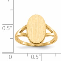 14K Yellow Gold 8.5x 14.5mm Oval Closed Back Signet Ring view 5