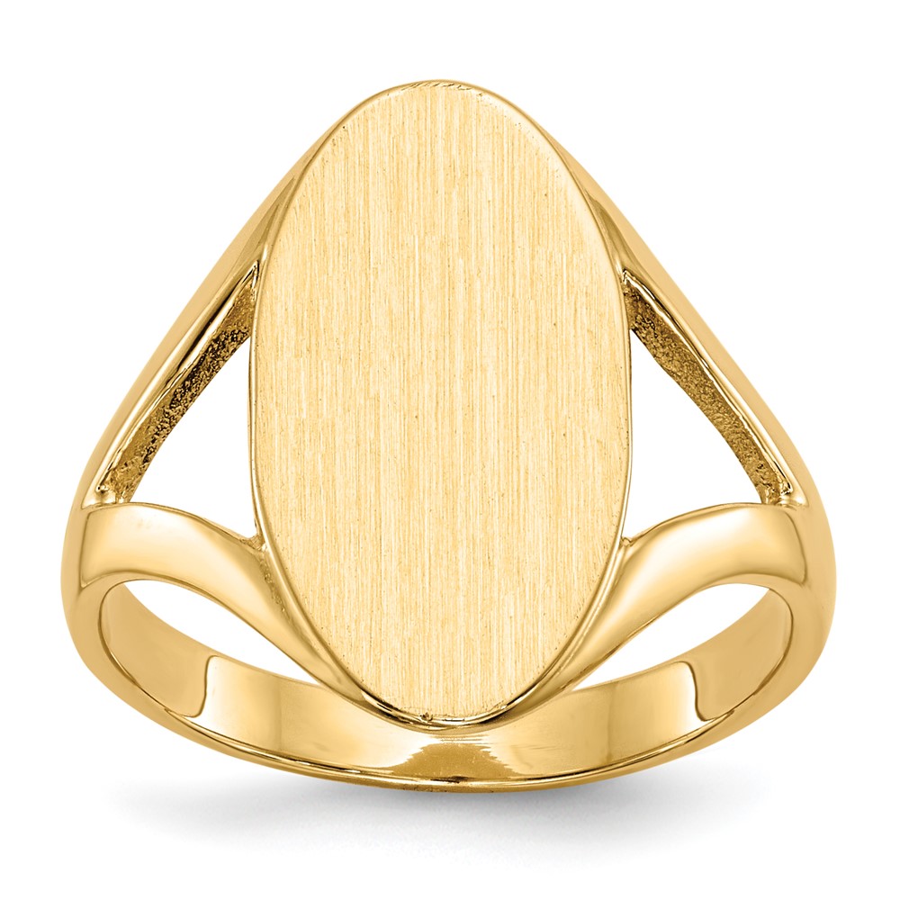 14k 16.5×9.0mm Closed Back Signet Ring