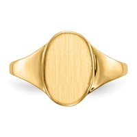 14K Yellow Gold 8.5x 12.0mm Oval Open Back Signet Ring view 4