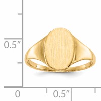 14K Yellow Gold 8.5x 12.0mm Oval Open Back Signet Ring view 5