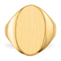 14K Yellow Gold 12.0x17.0mm Oval Open Back Signet Ring view 4