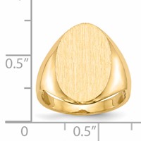 14K Yellow Gold 12.0x17.0mm Oval Open Back Signet Ring view 5