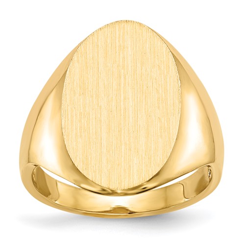 14K Yellow Gold 12.0x 17.0mm Oval Open Back Signet Ring