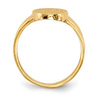 14K Yellow Gold 9.0x 14.5mm Oval Closed Back Signet Ring view 2
