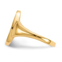 14K Yellow Gold 9.0x 14.5mm Oval Closed Back Signet Ring view 3