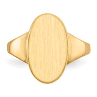 14K Yellow Gold 9.0x 14.5mm Oval Closed Back Signet Ring view 4