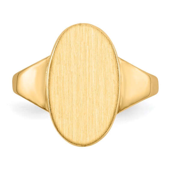 Gold Polished Tall Oval Closed Back Signet Ring