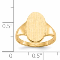 14K Yellow Gold 9.0x 14.5mm Oval Closed Back Signet Ring view 5