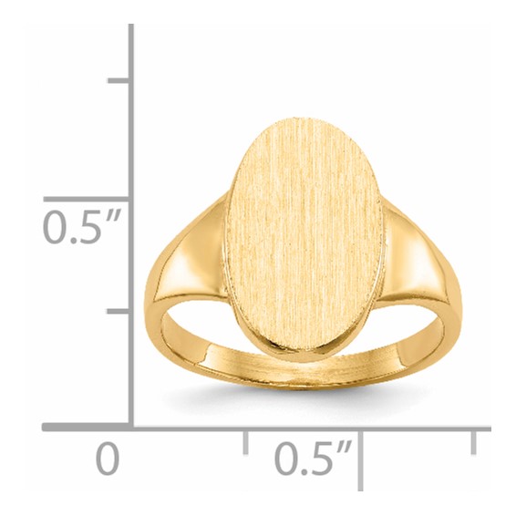 Gold Polished Tall Oval Closed Back Signet Ring