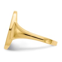14K Yellow Gold 9.0x 14.5mm Oval Open Back Signet Ring view 3