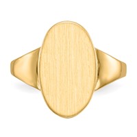 14K Yellow Gold 9.0x 14.5mm Oval Open Back Signet Ring view 4