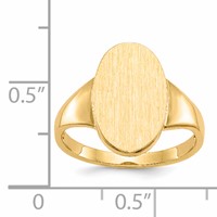 14K Yellow Gold 9.0x 14.5mm Oval Open Back Signet Ring view 5
