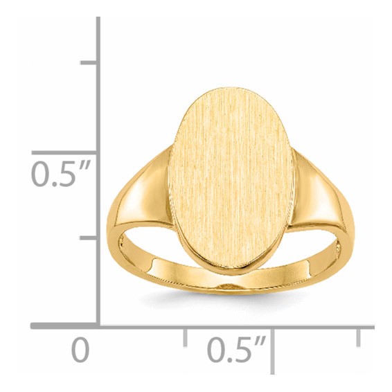 14k 9.0x14.5mm Oval Open Back Signet Ring