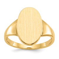 14K Yellow Gold 9.0x 14.5mm Oval Open Back Signet Ring view 1