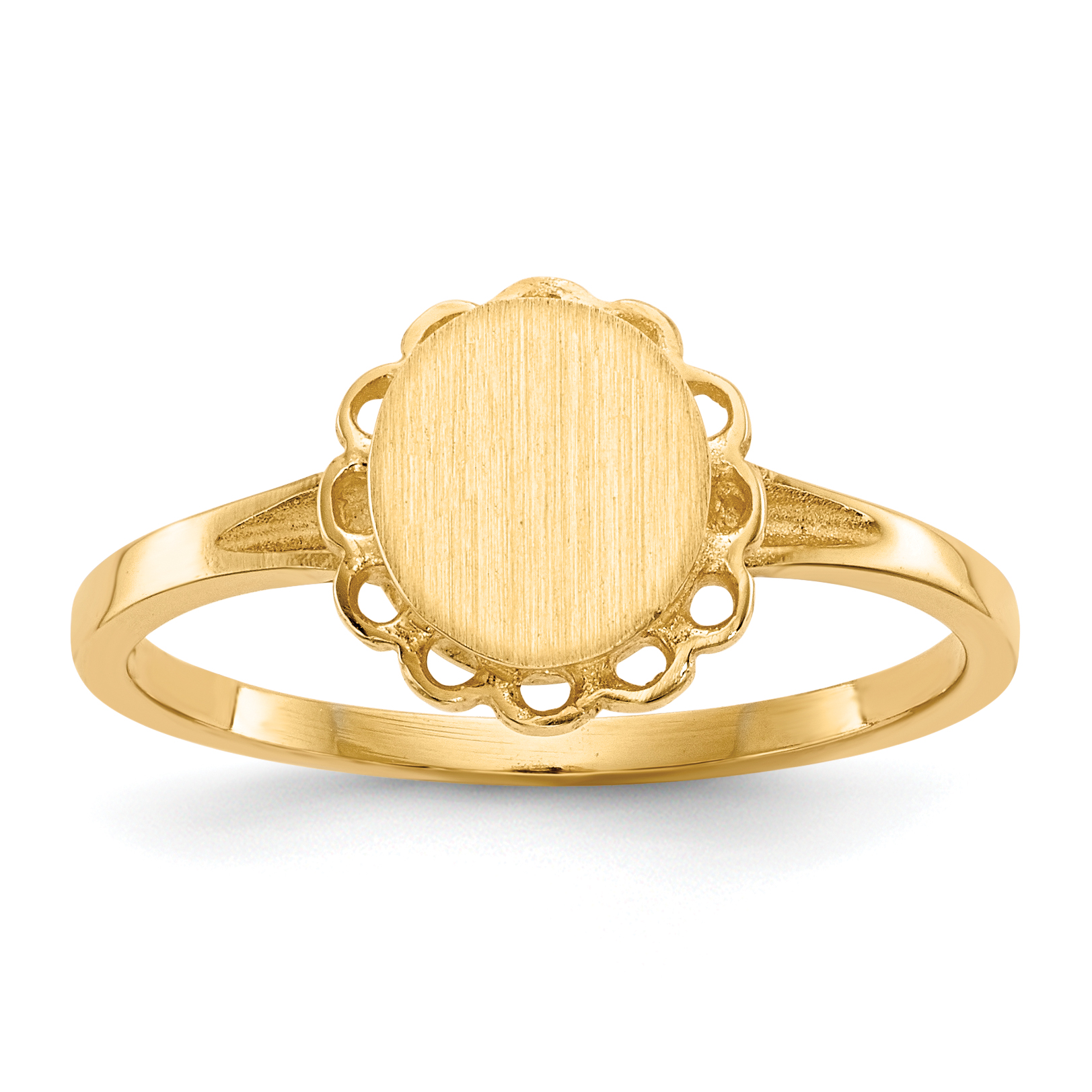 14k 6.5x7.0mm Open Back Signet Ring (RS190)