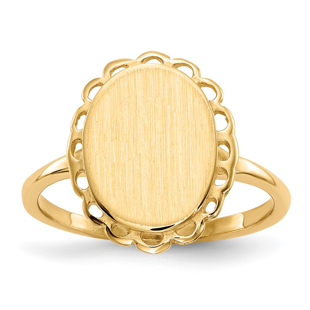 14k 11.5×9.0mm Open Back Signet Ring