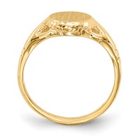 14K Yellow Gold 8.5x 6.5mm Open Back Oval Signet Ring view 2
