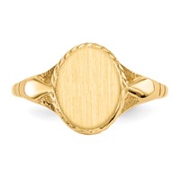 14K Yellow Gold 8.5x 6.5mm Open Back Oval Signet Ring view 4