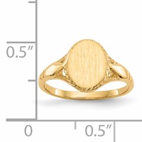 14K Yellow Gold 8.5x 6.5mm Open Back Oval Signet Ring view 5