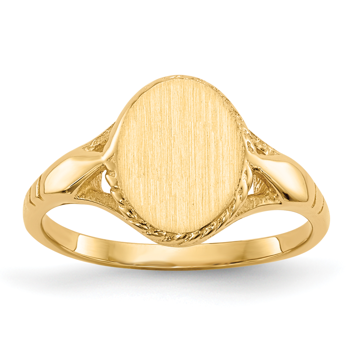 14k 8.5x6.5mm Open Back Child's Signet Ring (RS194)