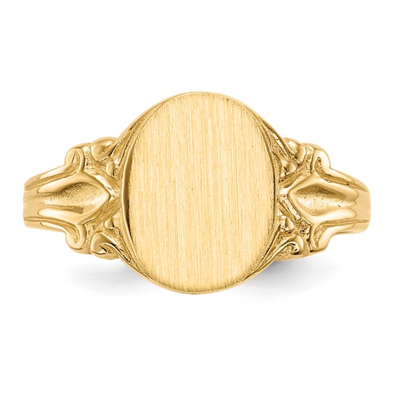 14k 8.0x10.0mm Oval Open Back Signet Ring