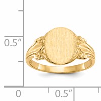 14K Yellow Gold 8.0x 10.0mm Oval Open Back Signet Ring view 5