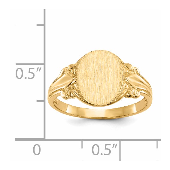 14k 8.0x10.0mm Oval Open Back Signet Ring