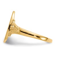 14K 8.5x14.0mm Oval Closed Back Signet Ring view 3