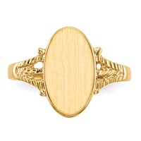 14K 8.5x14.0mm Oval Closed Back Signet Ring view 4