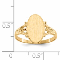 14K 8.5x14.0mm Oval Closed Back Signet Ring view 5