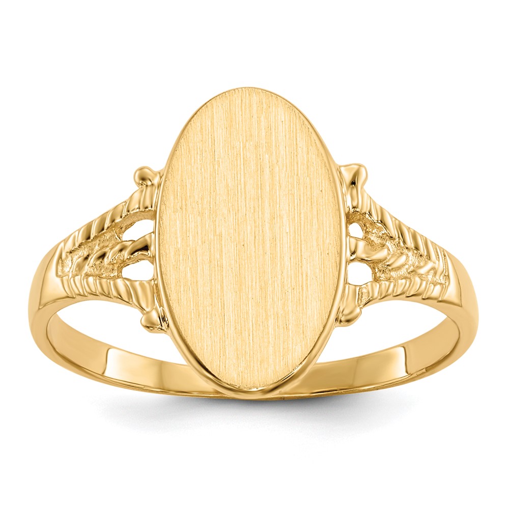 14k 14.0×8.5mm Closed Back Signet Ring