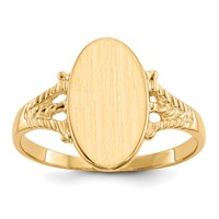 14K 8.5x14.0mm Oval Closed Back Signet Ring view 1