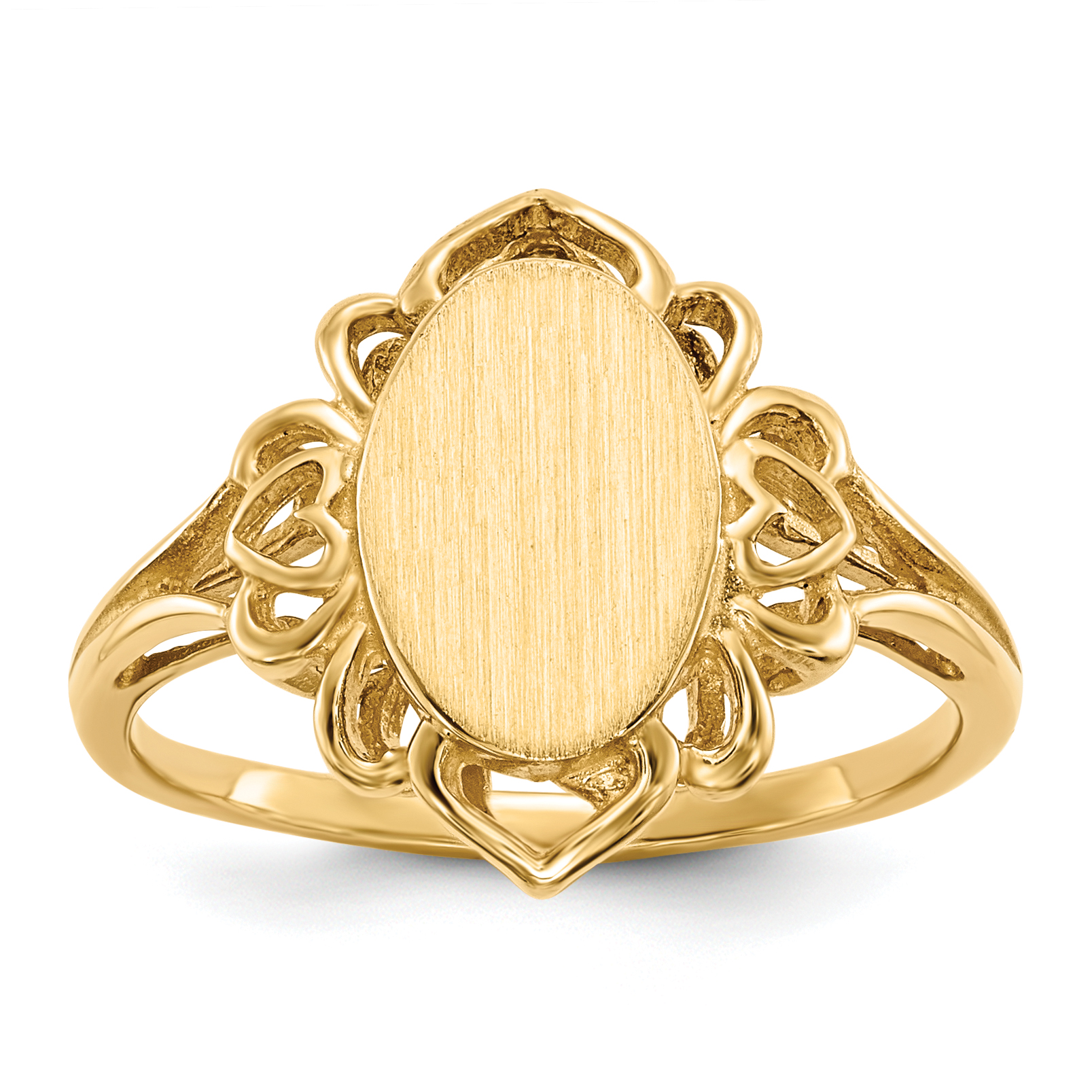 14k 7.5x10.5mm Open Back Signet Ring (RS197)