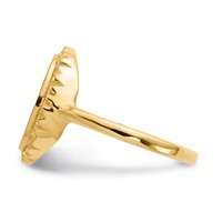 14K Yellow Gold 11.0x12.5mm Oval Open Back Filigree Edge Signet Ring view 3