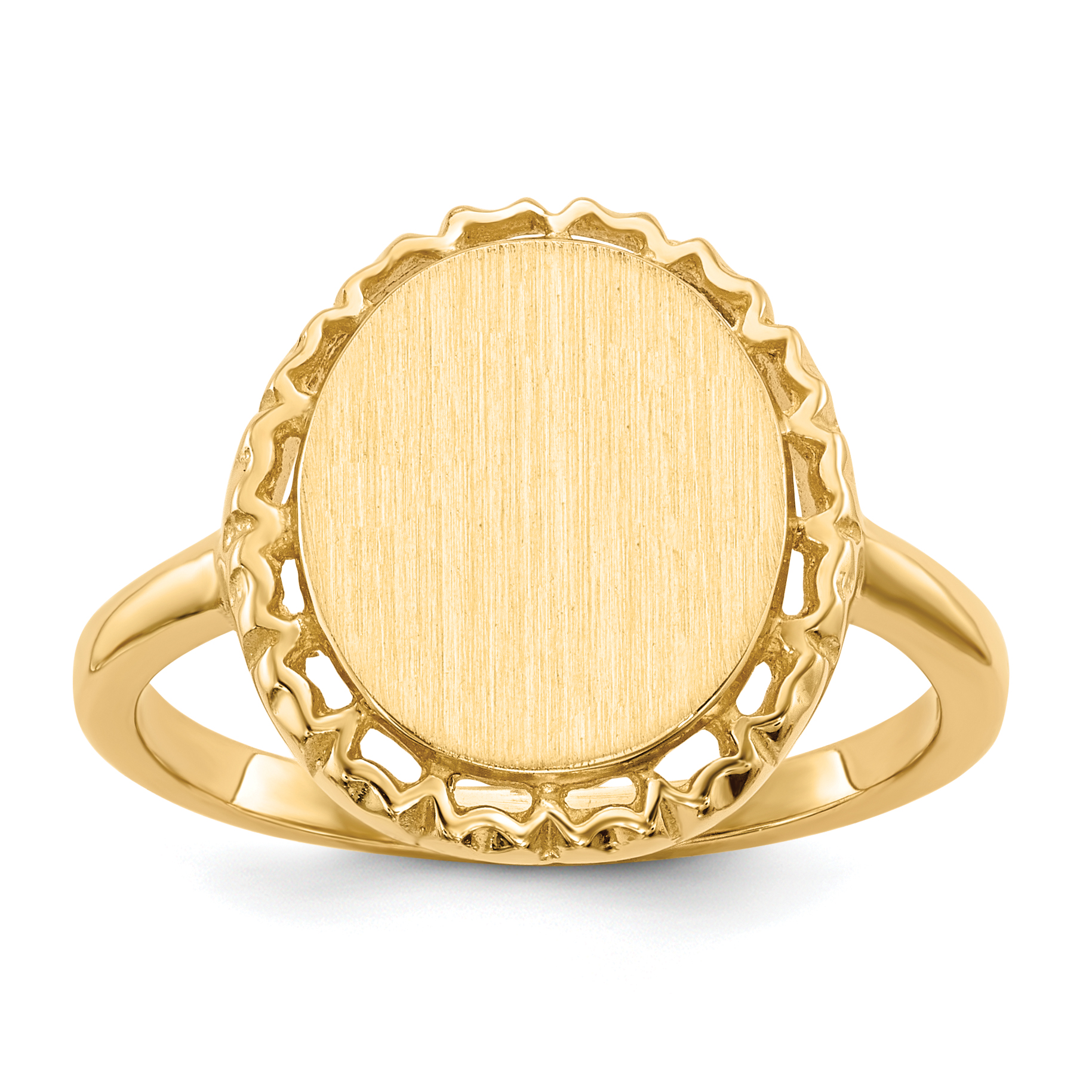 14k 11.0x12.5mm Open Back Signet Ring (RS198)